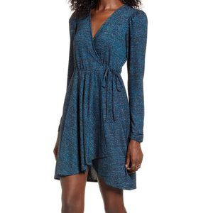 Band of Gypsies Metallic Gemme Faux Wrap Dress